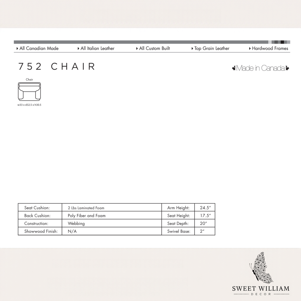 Swivel Chair - Caress Walnut – Sweet William