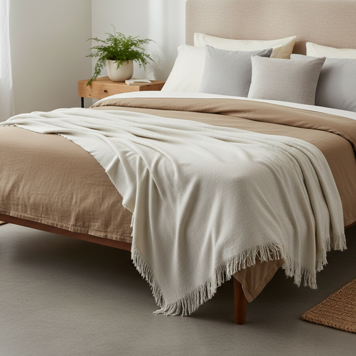 Millie Solid Oatmeal Throw – Sweet William